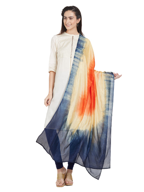 Dupatta Bazaar Woman's Multicoloured Art Silk Dupatta - Dupatta Bazaar
