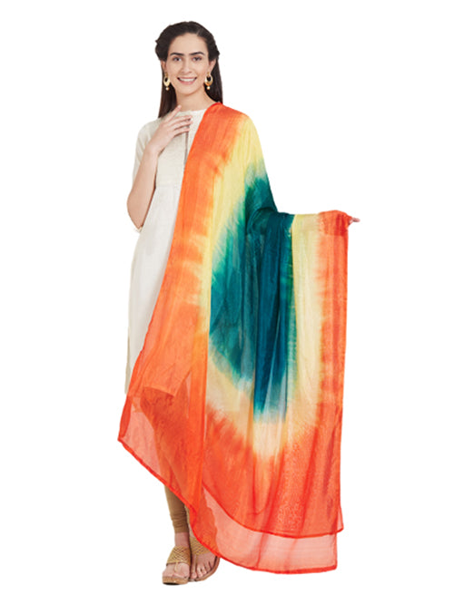 Dupatta Bazaar Woman's Multicoloured Art Silk Dupatta - Dupatta Bazaar