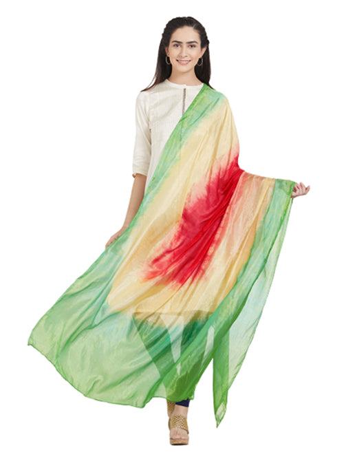 Dupatta Bazaar Woman's Multicoloured Art Silk Dupatta - Dupatta Bazaar