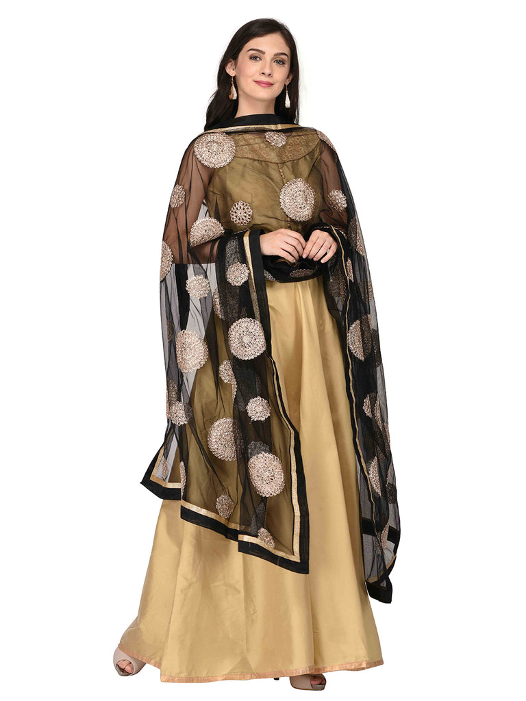 Dupatta Bazaar Woman's Embroidered Net Dupatta - Dupatta Bazaar