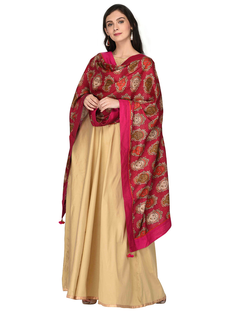 Dupatta Bazaar Woman's Printed Silk Dupatta - Dupatta Bazaar