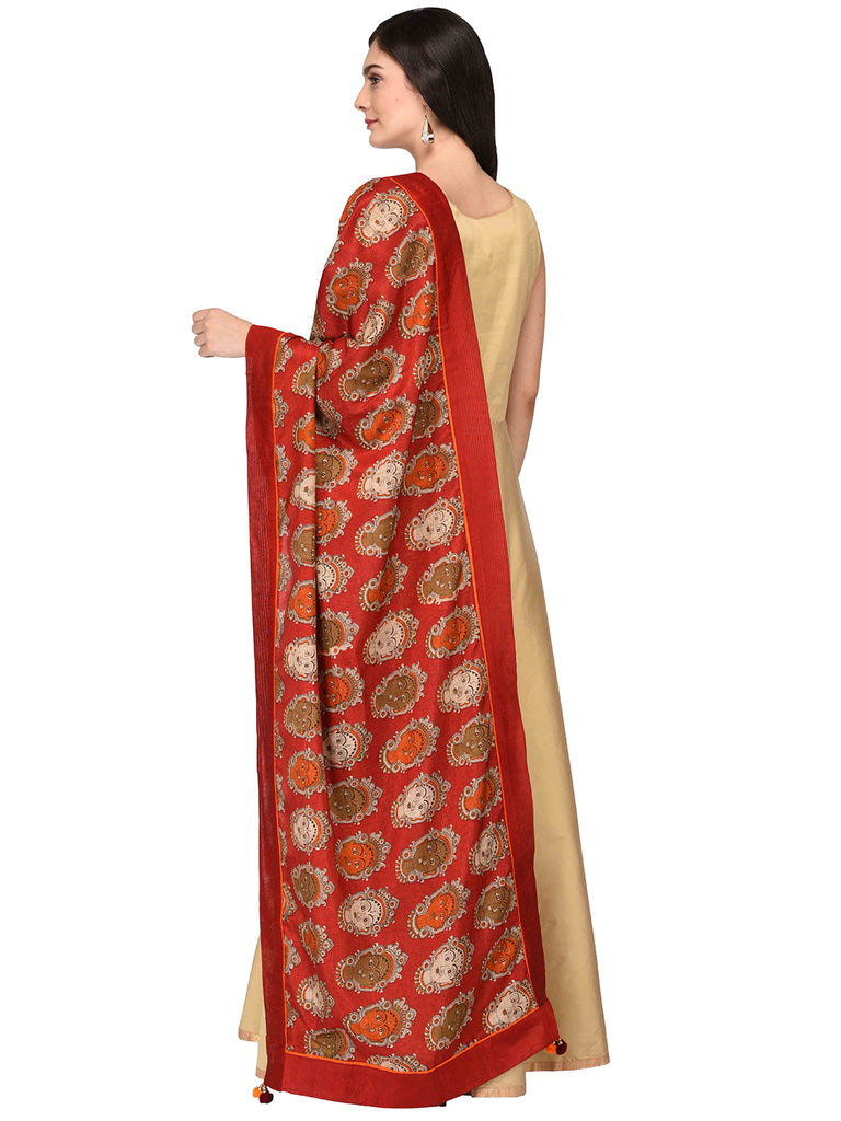Dupatta Bazaar Woman's Printed Silk Dupatta - Dupatta Bazaar