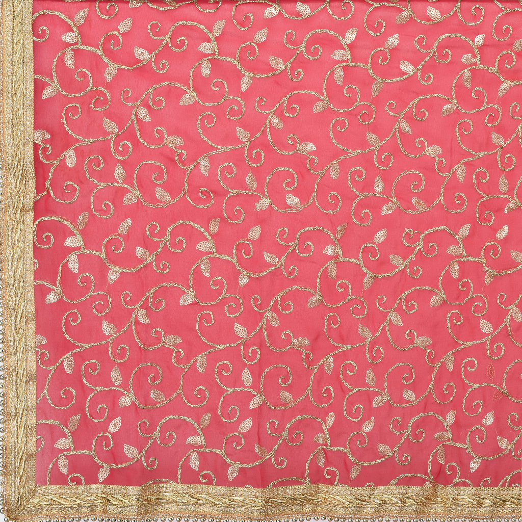 Golden shimmery georgette dupatta main image 1