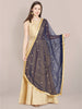 Navy Blue Chiffon Dupatta with Gold Embroidery. freeshipping - Dupatta Bazaar