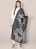 Black & White Embroidered Chiffon Dupatta freeshipping - Dupatta Bazaar