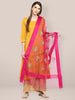 Pink Organza Dupatta with Gold Embroidery. freeshipping - Dupatta Bazaar