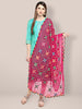 Pink & Multicoloured Chiffon  Phulkari  Dupatta. freeshipping - Dupatta Bazaar
