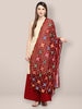 Maroon Phulkari Chiffon Dupatta freeshipping - Dupatta Bazaar