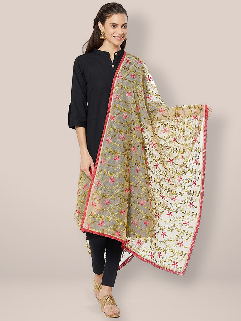Embroidered Dupatta freeshipping - Dupatta Bazaar