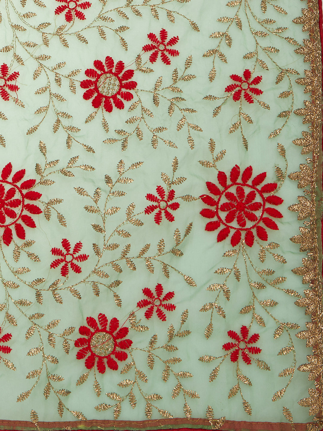 Black Floral Organza Dupatta main image 1