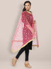 Embroidered Pink & Gold Net Dupatta freeshipping - Dupatta Bazaar