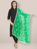 Green Embroidered Chiffon Dupatta freeshipping - Dupatta Bazaar