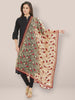 Maroon & Beige Emroidered Net Dupatta freeshipping - Dupatta Bazaar