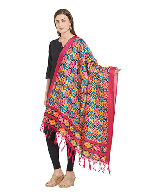 Dupatta Bazaar Woman's Printed Multicoloured Silk dupatta - Dupatta Bazaar