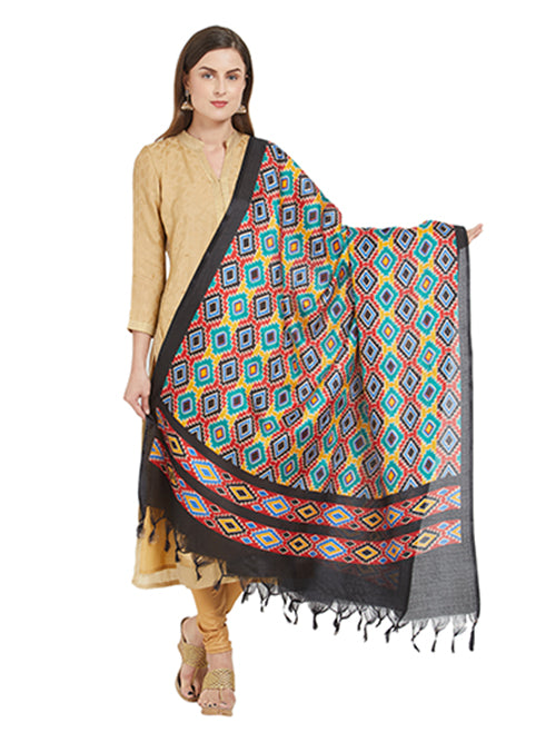 Dupatta Bazaar Woman's Printed Multicoloured Silk dupatta - Dupatta Bazaar