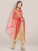 Embellished Red Net Dupatta freeshipping - Dupatta Bazaar