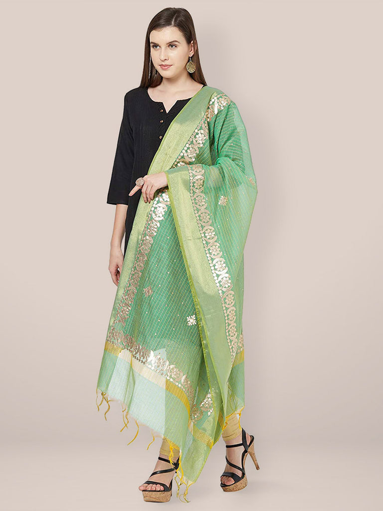Glee Chanderi Green Dupatta main image 0