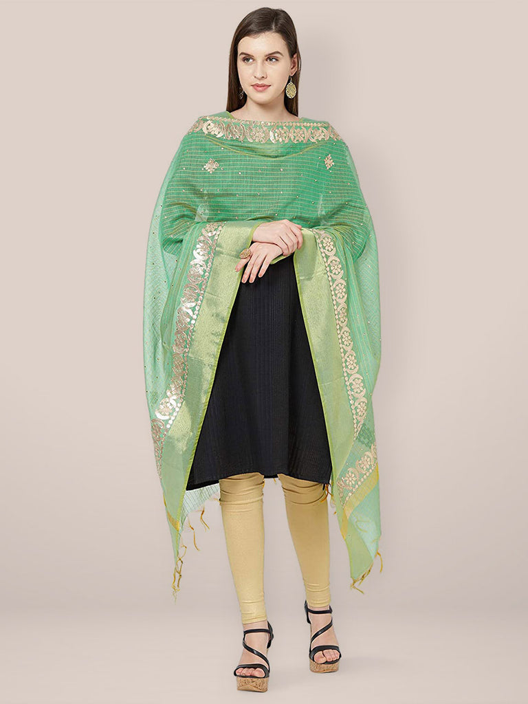 Glee Chanderi Green Dupatta main image 1