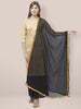 Embellished Black & Gold Chiffon Dupatta. freeshipping - Dupatta Bazaar