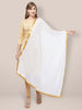 Embellished White Chiffon Dupatta. freeshipping - Dupatta Bazaar