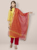 Red Cotton Silk Dupatta freeshipping - Dupatta Bazaar