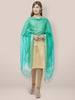 Sea Green Cotton Silk Dupatta with Gold Borders. freeshipping - Dupatta Bazaar