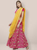 Yellow Cotton Silk Dupatta with Gold Borders. freeshipping - Dupatta Bazaar