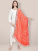 Orange Bandhini Silk dupatta with Gotta Patti Border. freeshipping - Dupatta Bazaar