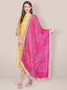 Pink Bandhini Silk dupatta with Gotta Patti Border. freeshipping - Dupatta Bazaar