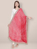 Red Bandhini Silk dupatta with Gotta Patti Border. freeshipping - Dupatta Bazaar