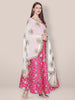 Embellished White Chiffon Dupatta. freeshipping - Dupatta Bazaar