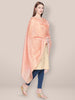 Checkered Peach & Gold Blended Silk Dupatta. freeshipping - Dupatta Bazaar