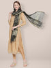 Checkered Black & Gold Blended Silk Dupatta. freeshipping - Dupatta Bazaar