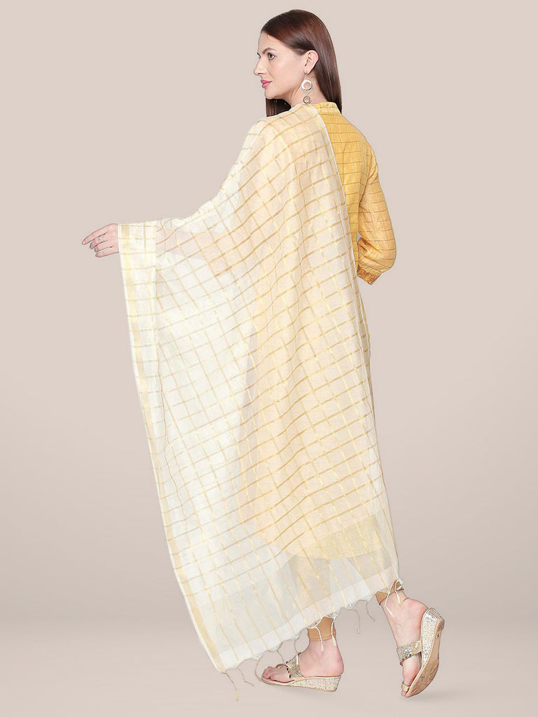 Bright Yellow Checkered Dupatta