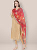 Shaded Red Banarasi Silk Dupatta freeshipping - Dupatta Bazaar