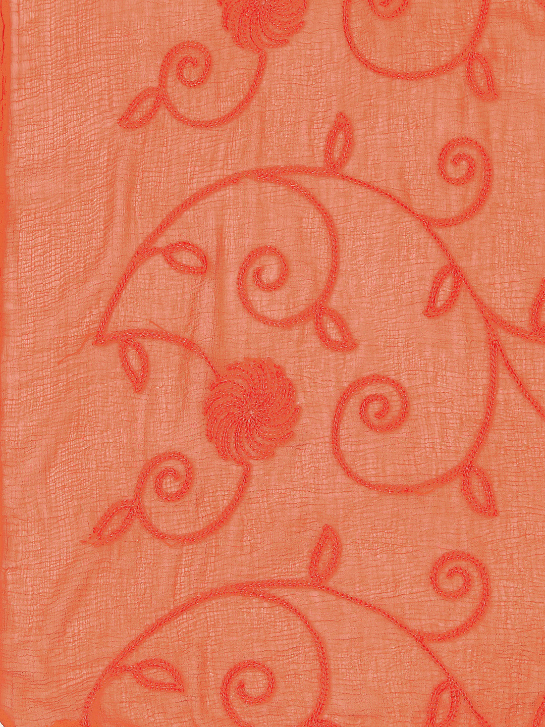 Orange Crinkled Chiffon Solid Dupatta main image 0