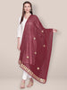 Maroon Chiffon Dupatta with Gotta Patti work freeshipping - Dupatta Bazaar