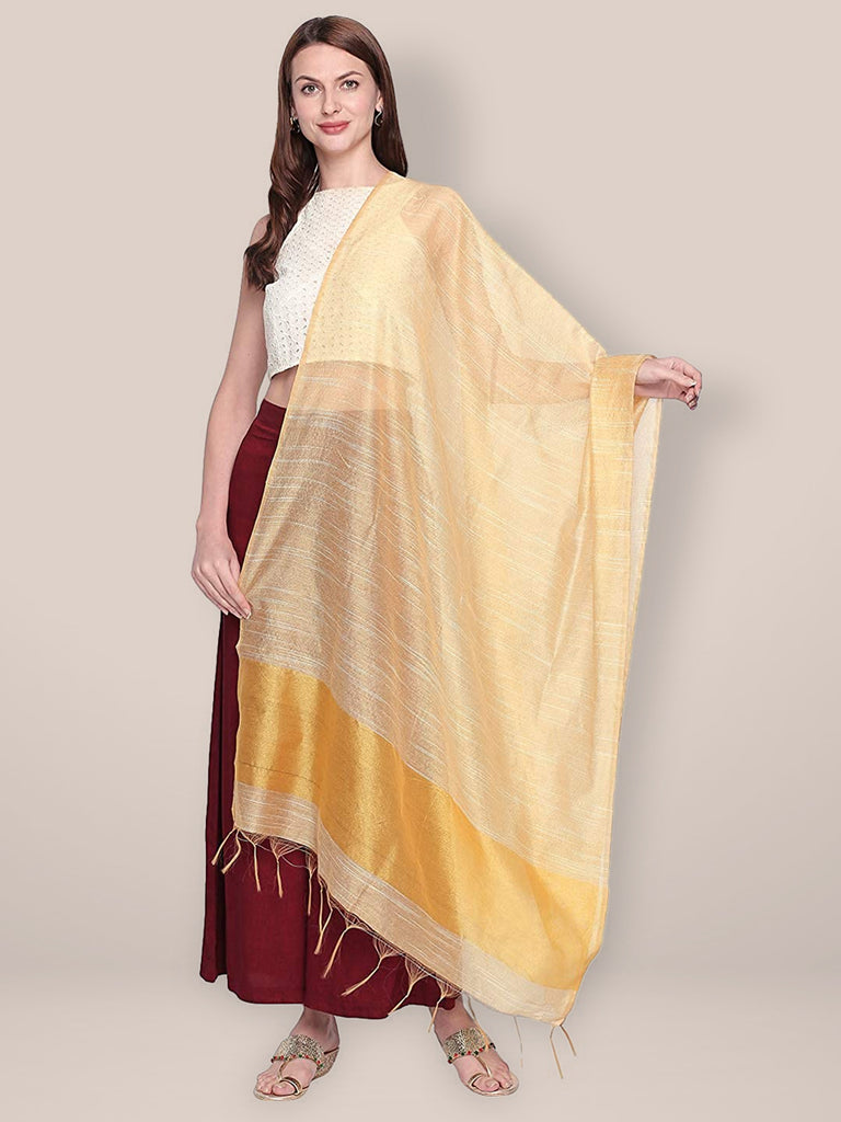 Blended Silk Yellow Dupatta. freeshipping - Dupatta Bazaar