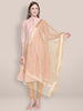 Embroidered Gold Organza Dupatta freeshipping - Dupatta Bazaar