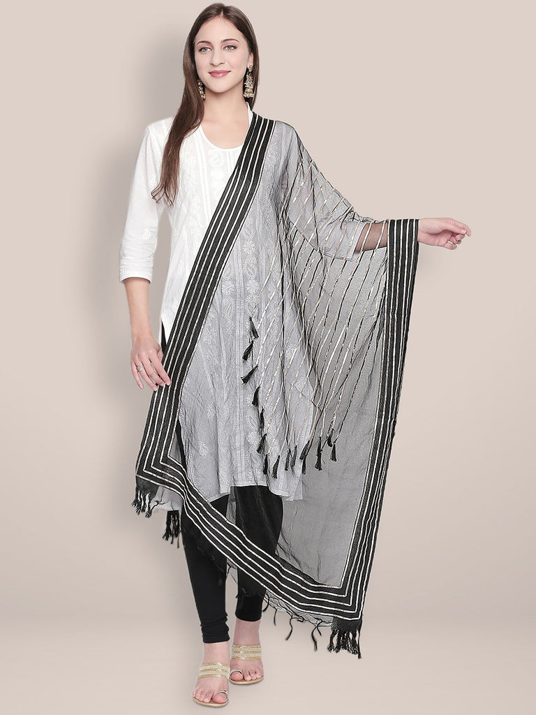 Black Organza Dupatta with Gotta lace. freeshipping - Dupatta Bazaar