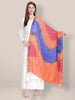 Blue & Orange Bandhini Dupatta freeshipping - Dupatta Bazaar