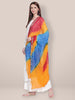 Yellow, Blue & Red Bandhini Dupatta freeshipping - Dupatta Bazaar