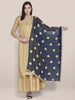 Ink Blue Chiffon dupatta with Gold Embroidery. freeshipping - Dupatta Bazaar