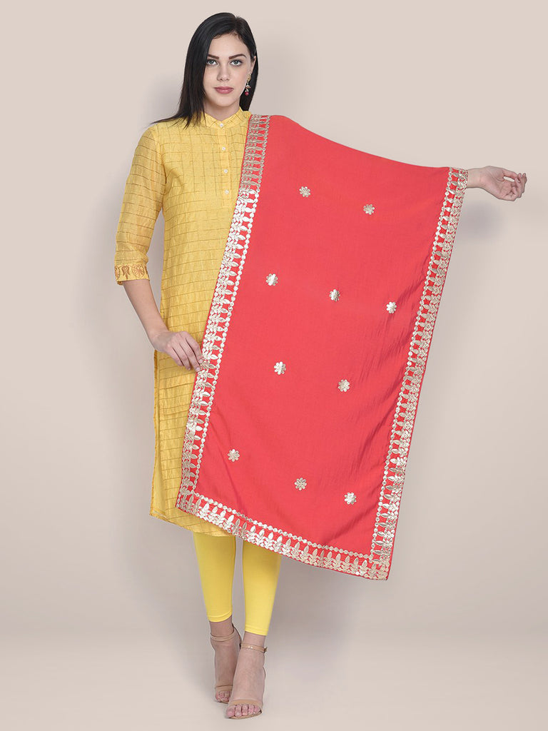 Fawn Gotta Patti Silk Blend Dupatta