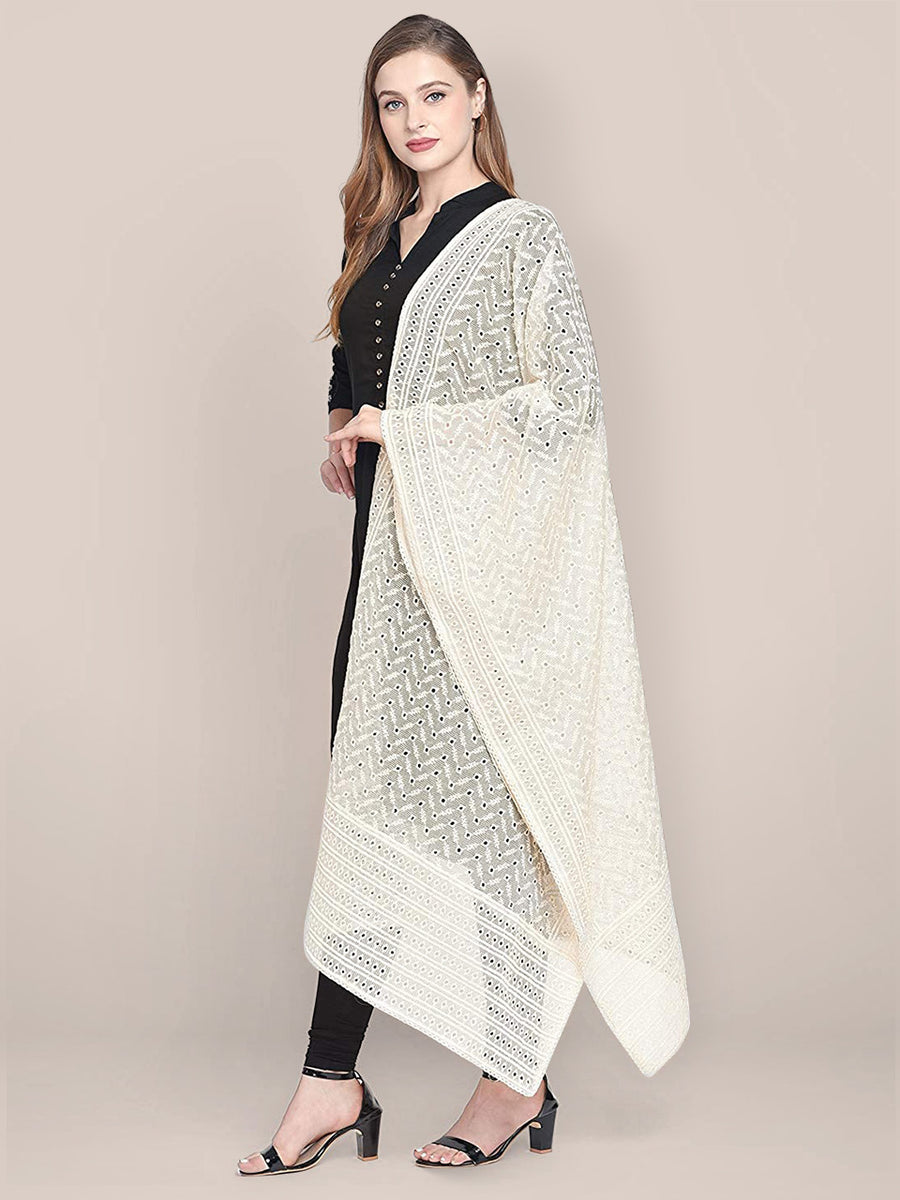 Off-White Printed Dupatta