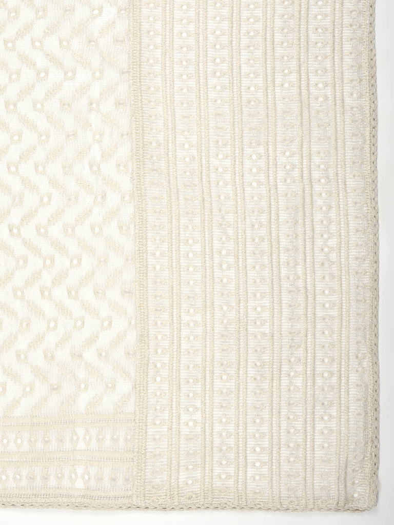 Off-White Printed Cotton Dupatta