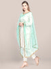 Embellished Sea Green Net Dupatta with Scallops. freeshipping - Dupatta Bazaar