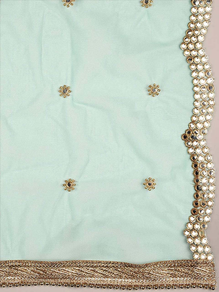 Navy Blue Embellished Net Dupatta main image 1