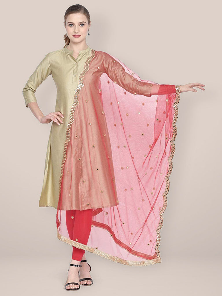 Sparkling Red Hues Georgette Foil Straight Kurti With Palazzo – anokherang