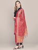 Printed Red Art Silk Dupatta freeshipping - Dupatta Bazaar